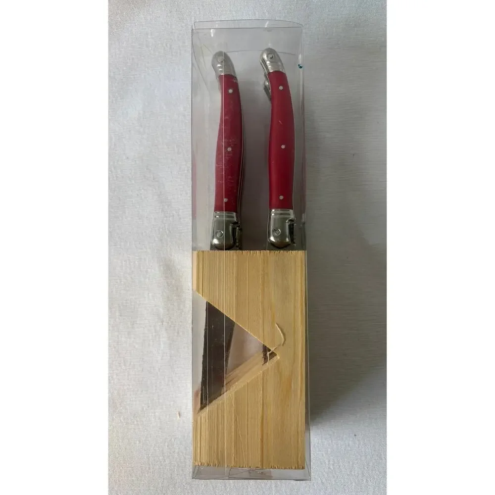 French Modern Laguiole  Stainless Steel Charcoal Gray Resin Steak Knives Set  6